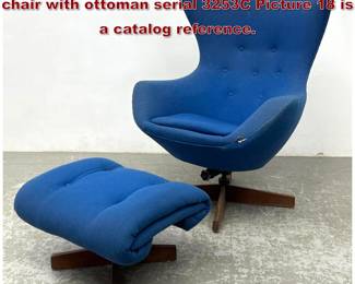 Lot 1223 Adrian Pearsall egg swivel lounge chair with ottoman serial 3253C Picture 18 is a catalog reference.