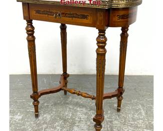 Lot 1601 French Style Inlaid Side Table with Gallery Top. 