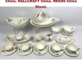 Lot 1735 EVA ZEISEL Modernist Dinnerware China. HALLCRAFT China. NEEDS China Sheet. 