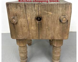 Lot 1488 Vintage Solid butcher Block. Kitchen chopping block. 