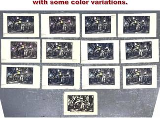 Lot 1260 Set 13 Signed and Titled Prints with some color variations. 