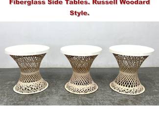 Lot 1512 3pcs Mid Century Modern Spun Fiberglass Side Tables. Russell Woodard Style. 
