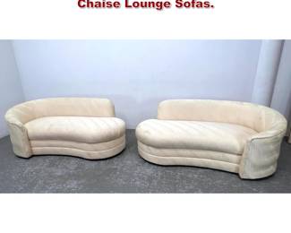 Lot 1584 Pair Vladimir Kagan Style Curved Chaise Lounge Sofas. 