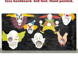 Lot 1421 Halloween clown Carnival beanbag toss backboard. 4x8 feet. Hand painted.