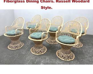 Lot 1520 Set 6 Mid Century Modern Spun Fiberglass Dining Chairs. Russell Woodard Style. 