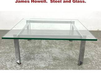 Lot 1230 Tri Mark Coffee Table designed by James Howell. Steel and Glass. 