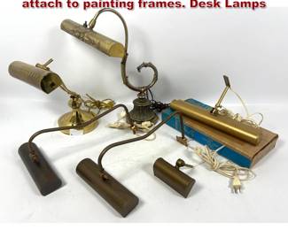 Lot 1733 Lot of Lighting inc. Lamps to attach to painting frames. Desk Lamps