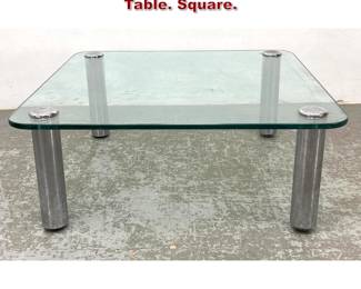 Lot 1407 Chrome and Glass Coffee Table. Square. 