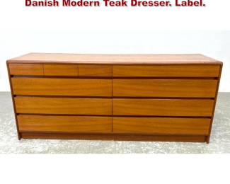 Lot 1273 NORDISK ANDELSEKSPORT Danish Modern Teak Dresser. Label. 
