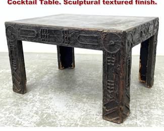 Lot 1303 Adrian Pearsall goop Modernist Cocktail Table. Sculptural textured finish. 