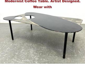 Lot 1292 SCHUYLER Painted Steel Modernist Coffee Table. Artist Designed. Wear with
