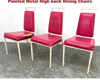 Lot 1564 3pc Frederic Weinberg Mid Century Painted Metal High back Dining Chairs
