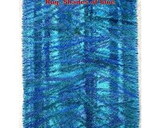 Lot 1307 Mid Century Modern Shag Carpet Rug. Shades of blue