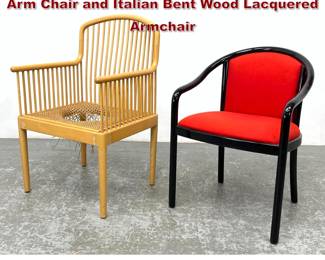 Lot 1568 2pcs David Allen Stendig Andover Arm Chair and Italian Bent Wood Lacquered Armchair