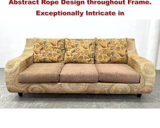 Lot 1583 Miami Modern Sculptural Sofa with Abstract Rope Design throughout Frame. Exceptionally Intricate in 