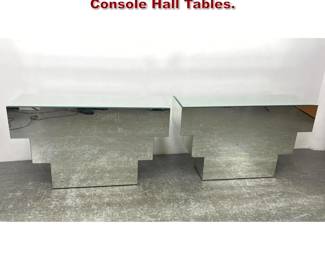 Lot 1336 Pair Decorator Tiered Mirror Console Hall Tables. 