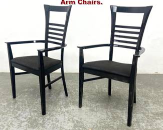 Lot 1344 Pair Italian Black Lacquer Arm Chairs. 