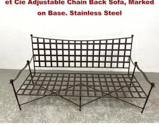 Lot 1535 Mario Papperzini Amalfi for Janus et Cie Adjustable Chain Back Sofa, Marked on Base. Stainless Steel