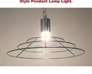 Lot 1765 Contemporary Chromed Metal Cage Style Pendant Lamp Light. 