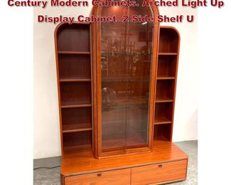 Lot 1363 MAURICE VALLENCY 4 Part Mid Century Modern Cabinets. Arched Light Up Display Cabinet. 2 Side Shelf U
