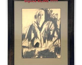Lot 1771 Charcoal Drawing. Portrait . Signed KLINE 