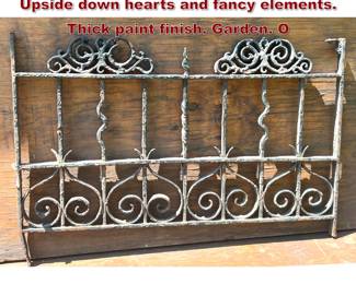 Lot 1453 Fancy Vintage Iron Grate Grill. Upside down hearts and fancy elements. Thick paint finish. Garden. O