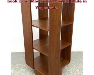 Lot 1308 Maurice Villency style Revolving book case. Modernist. Marked Made in Yugoslavia. 