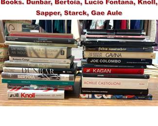 Lot 1788 30 Mid Century Modern Design Books. Dunbar, Bertoia, Lucio Fontana, Knoll, Sapper, Starck, Gae Aule