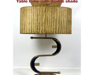 Lot 1360 50s Modern MAJESTIC Table Lamp. Table lamp with double shade
