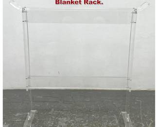 Lot 1212 Clear Lucite Modernist Towel Bar, Blanket Rack. 