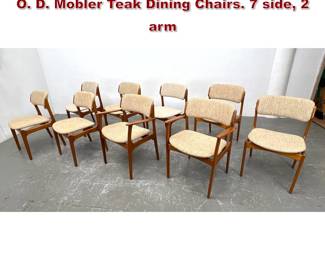 Lot 1224 Set 9 Danish Modern Erik Buch for O. D. Mobler Teak Dining Chairs. 7 side, 2 arm