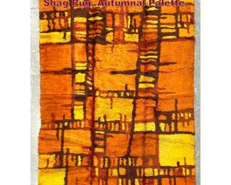 Lot 1305 9 7 X 6 3 Rya style Mid Century Shag Rug. Autumnal Palette. 