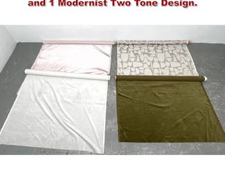 Lot 1365 4 Bolts Upholstery Fabric. 3 Solids and 1 Modernist Two Tone Design. 