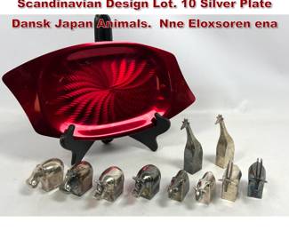 Lot 1738 DANSK and ELOXSOREN Scandinavian Design Lot. 10 Silver Plate Dansk Japan Animals. Nne Eloxsoren ena