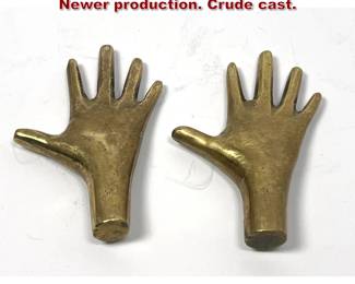 Lot 1400 2pc After Aubock Bronze hands. Newer production. Crude cast.