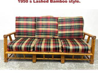 Lot 1372 Heywood Wakefield Ashcroft Sofa 1950 s Lashed Bamboo style.