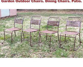 Lot 1500 4pc Metal Strap Construction Garden Outdoor Chairs. Dining Chairs. Patio. 
