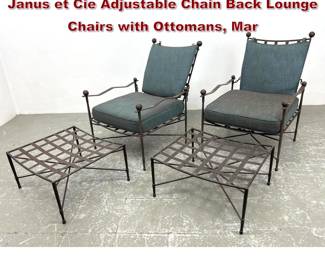 Lot 1540 4pcs Mario Papperzini Amalfi for Janus et Cie Adjustable Chain Back Lounge Chairs with Ottomans, Mar