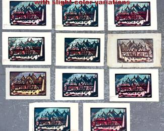 Lot 1257 Set 11 Signed and Titled Prints with slight color variations 