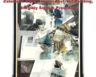 Lot 1749 Jose Tanig Joya Oscar Deveza Zalameda Style Original Abstract Painting, Illegibly Signed. Provenan