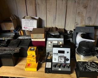 Vintage photo equipment and books