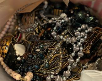 BANKERS BOXES OF COSTUME JEWELRY 