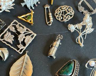 Stunning vintage sterling pins / brooches 