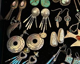 Mexican silver, earrings, jewelry