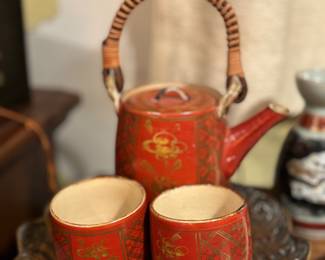 Asian floral tea set