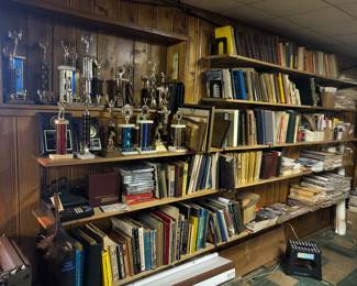 Vintage trophies and books