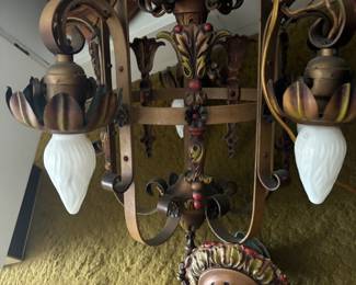 1930’s art deco stunning original hanging light fixture 