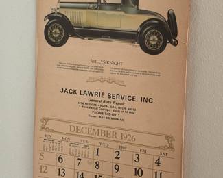 1926 Ferndale auto repair calendar 