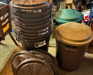 Brand new garbage cans