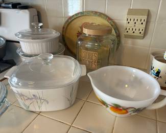 Coringware, fire king, vintage cookie jar